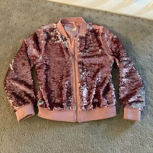 Sequin Jacket - pink and silver flip sequin H&M 6-7